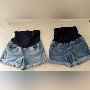 Isabel Maternity TWO Pairs of Light and Dark Wash Jean Shorts Size 4